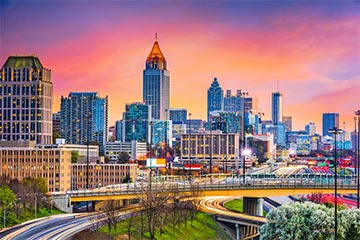 A skyline view of a city in Georgia